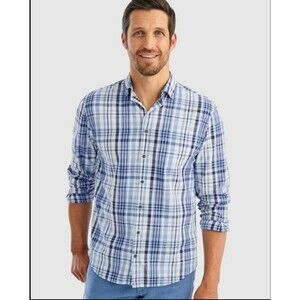 Johnnie O Hangin-Out Blakely Button Down Gulf Blue Men's Medium NWT $138